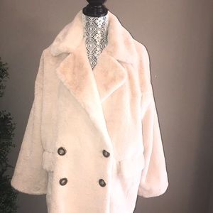 Free people Kate Faux-Fur Double-Breasted Jacket